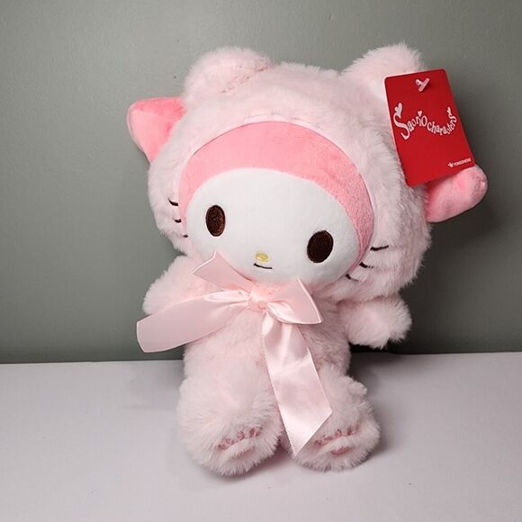 Sanrio Handbags - Sanrio Characters My Melody Plush Toy Stuffed Kitten Cat Pink Costume Yongsheng